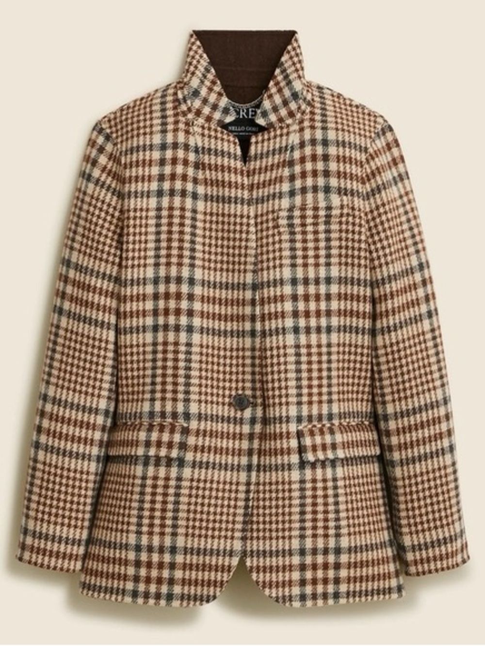 J. Crew Leighton Blazer Jacket Plaid Double Faced Wool Blend Nello Gori Italy 6